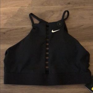 Nike black workout bra top